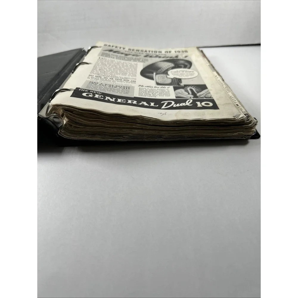 Vintage Binder Scrapbook Collection Advertisements 1936 Cars‎ Tires Mail In